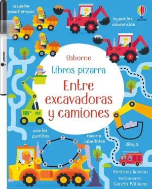 LIBRO PIZARRA ENTRE EXCAVADORAS Y CAMIONES